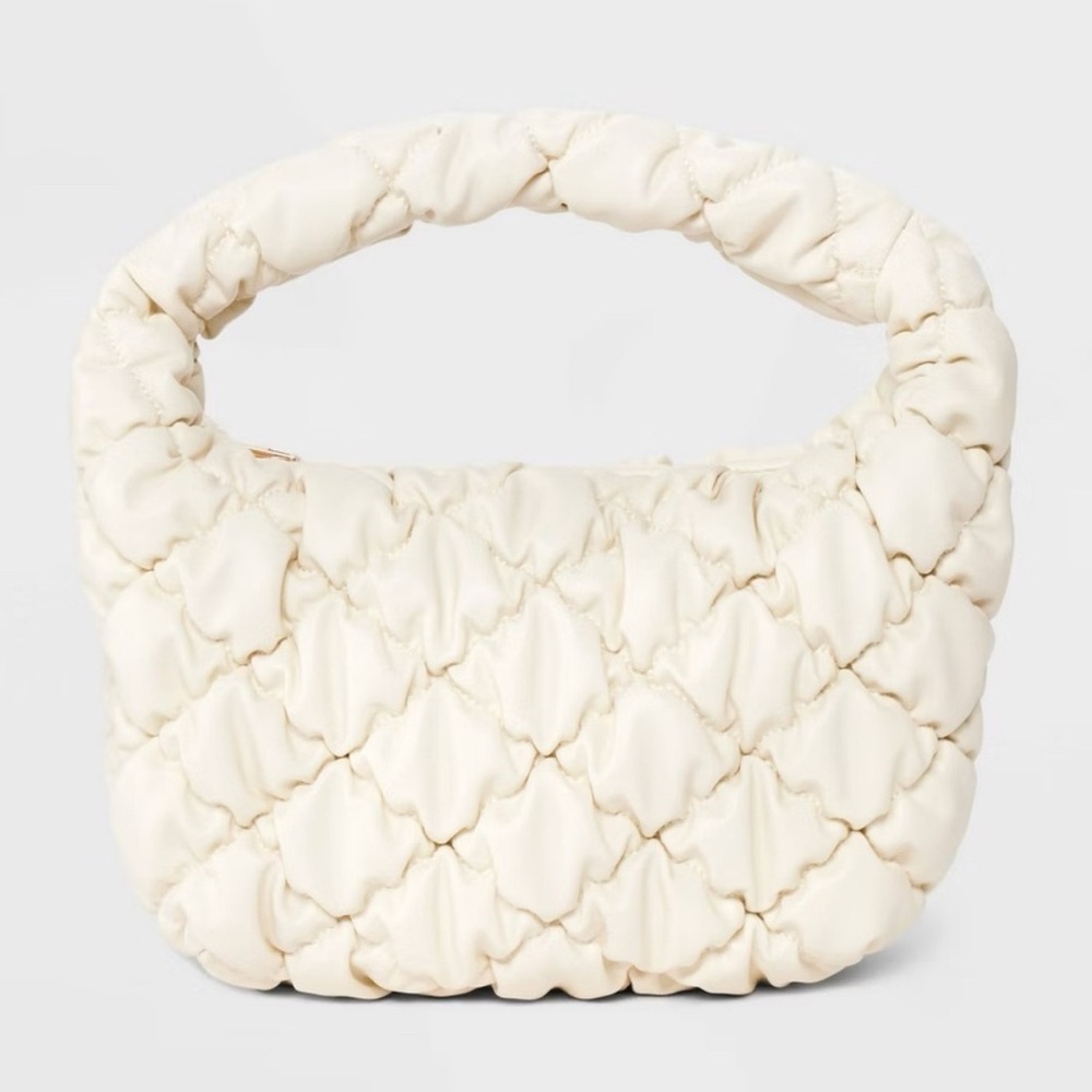 Bubble quilted cream handbag- A New Day